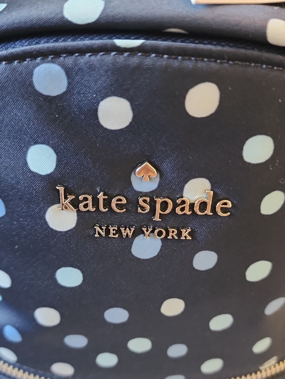 Kate Spade New York Chelsea Black Polka Dot Backpack. - Picture 8 of 12